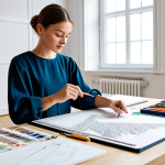 **

"A young, professional fashion designer, fully clothed in a stylish yet modest outfit, sketching designs in a bright, modern studio filled with fabric swatches and design tools. Safe for work, appropriate content, perfect anatomy, correct proportions, natural pose, well-formed hands, proper finger count, family-friendly, high quality."

**