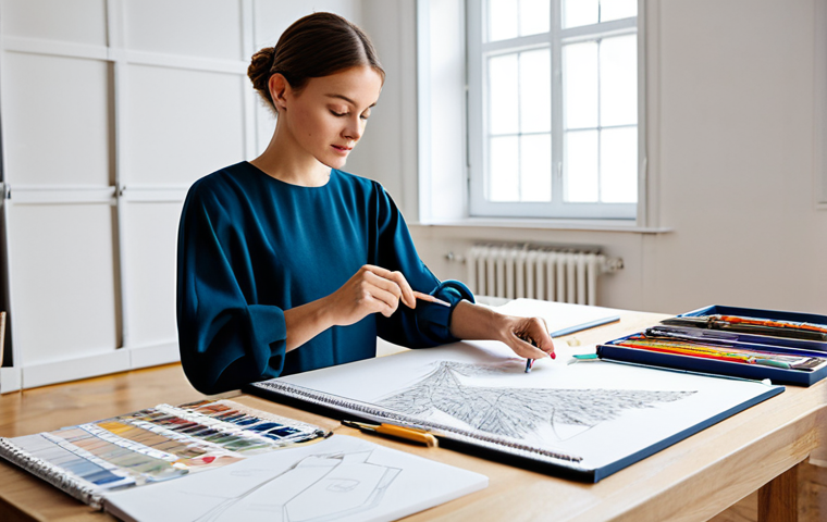 **
"A young, professional fashion designer, fully clothed in a stylish yet modest outfit, sketching designs in a bright, modern studio filled with fabric swatches and design tools. Safe for work, appropriate content, perfect anatomy, correct proportions, natural pose, well-formed hands, proper finger count, family-friendly, high quality."
**
