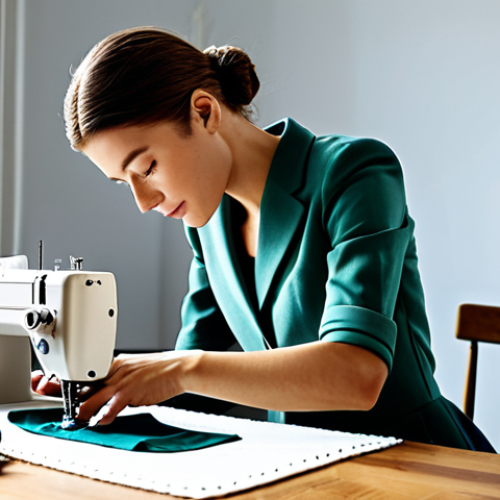 Home 8 **
A fashion designer in a well-organized workspace, fully clothed in modest attire, carefully cleaning a sewing machine. Natural light, professional setting, safe for work, appropriate content, perfect anatomy, natural proportions, family-friendly.
**