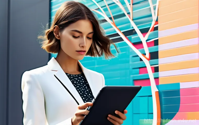 패션디자인 창작 과정 공유 - **Prompt 1: Inspiration to Digital Concept**
    "A vibrant, medium shot capturing a young, contempo...