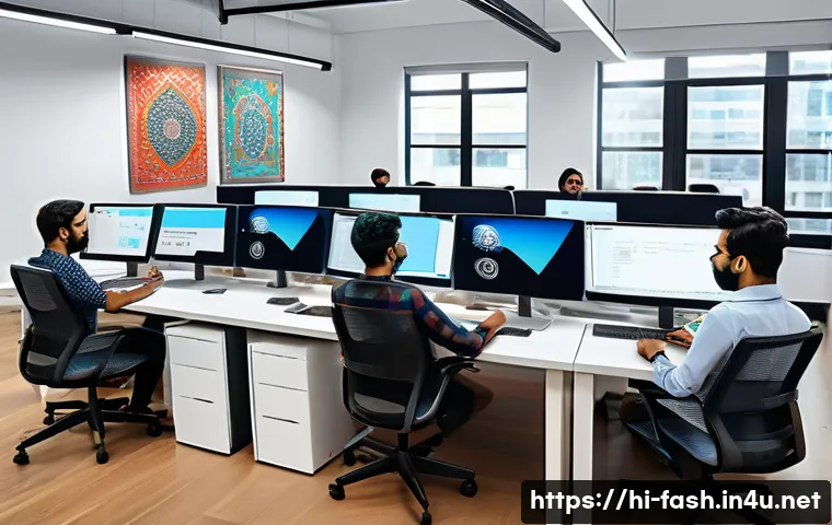 패션디자인 업무 효율화 팁 - A modern digital design workspace featuring a diverse team of Indian designers collaborating via clo...