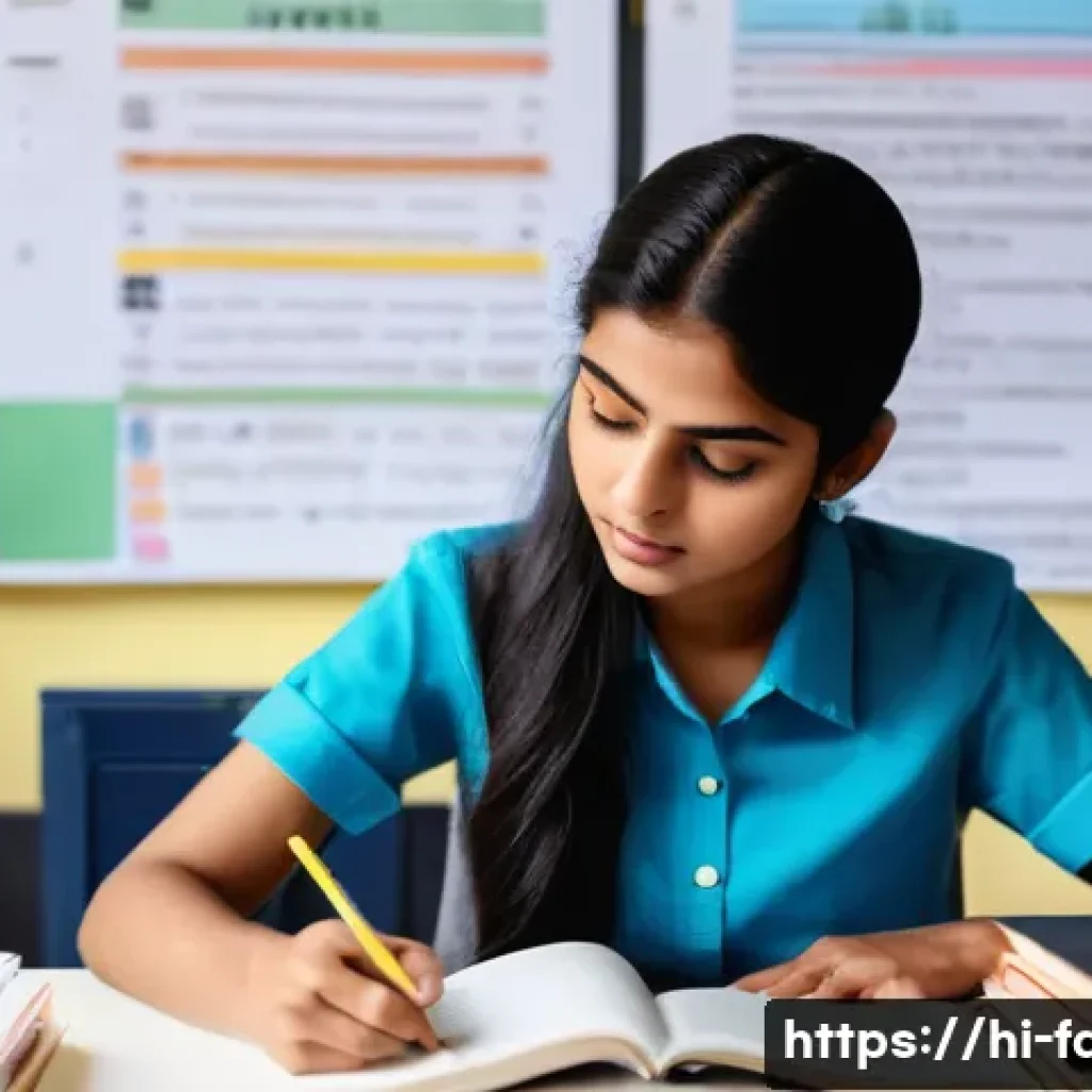 패션디자인 자격증 필기 공부법 - A focused Indian female student sitting at a modern study desk surrounded by textbooks on fashion de...